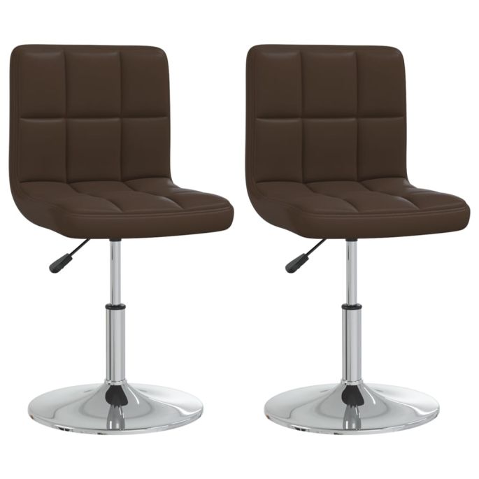 Eetkamerstoelen 2 st kunstleer bruin