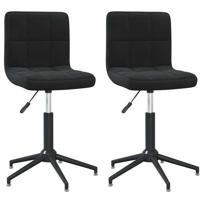 Eetkamerstoelen draaibaar 2 st fluweel zwart