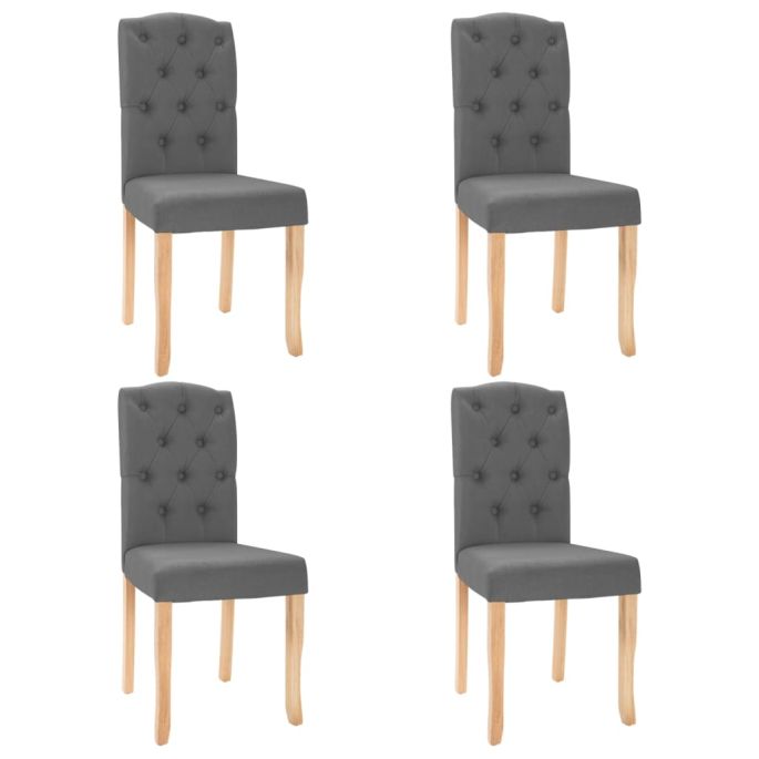 Eetkamerstoelen 4 st stof donkergrijs