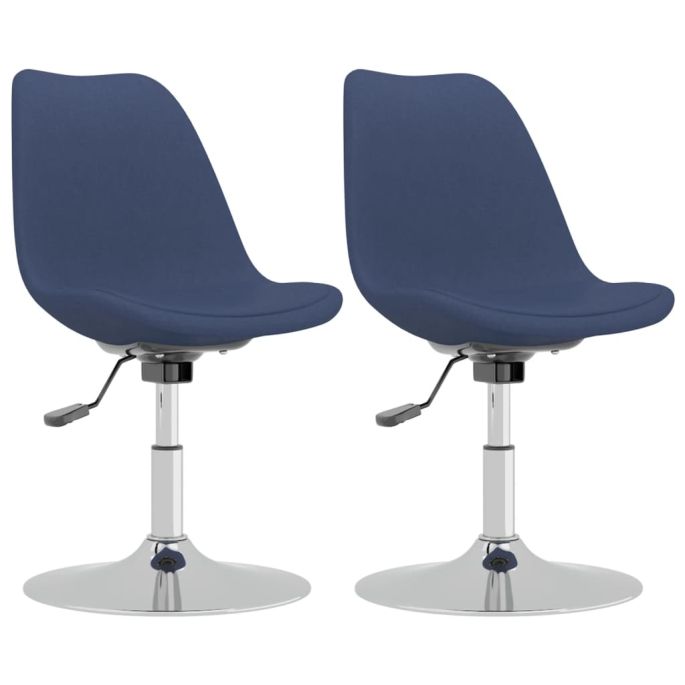 Eetkamerstoelen 2 st draaibaar stof blauw