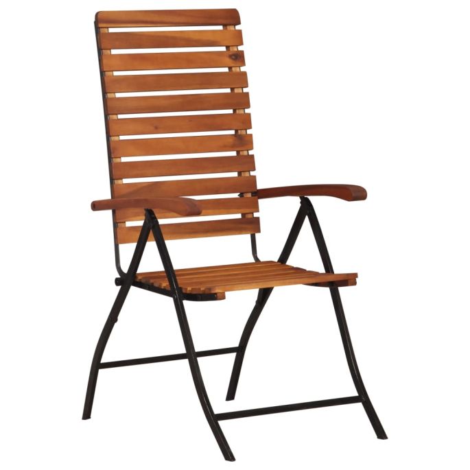 Tuinstoelen 2 st verstelbaar massief acaciahout