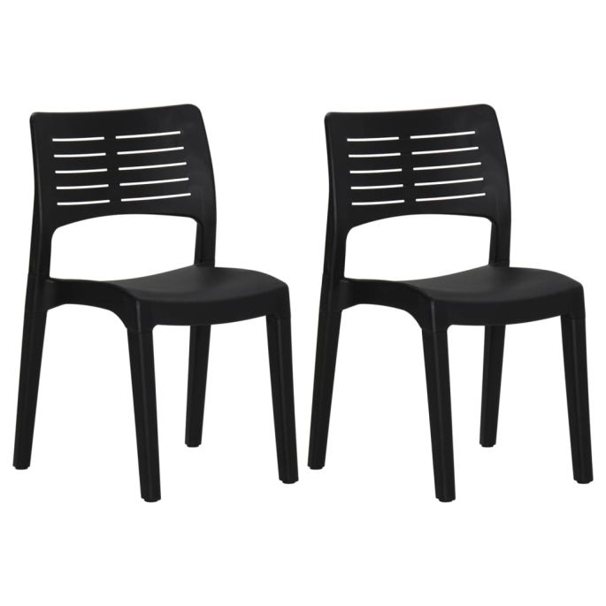 Tuinstoelen 2 st polypropeen antracietkleurig