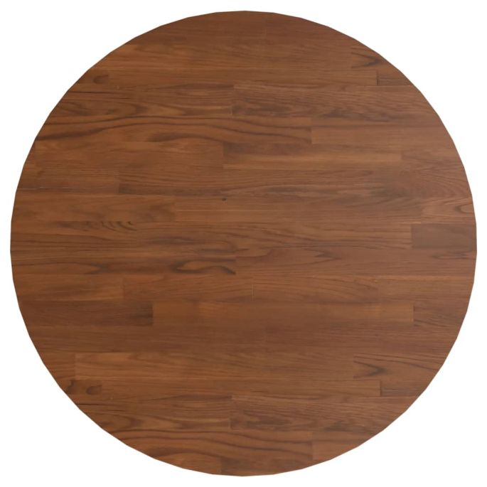 Tafelblad rond Ø60x1,5 cm bewerkt massief eikenhout donkerbruin