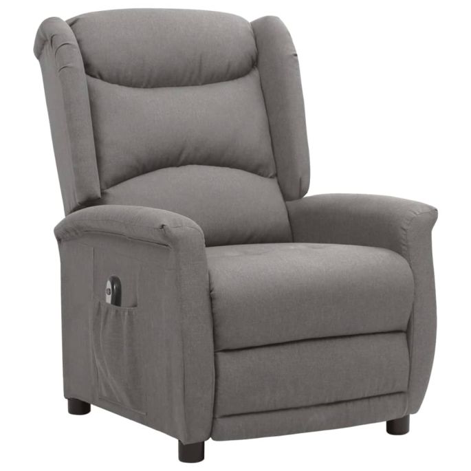 Fauteuil elektrisch verstelbaar stof lichtgrijs