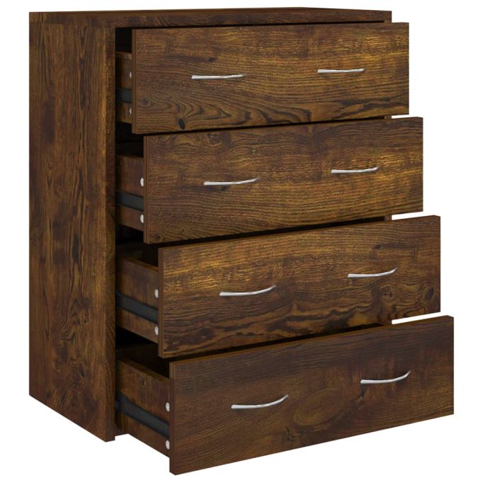 Dressoir met 4 lades 60x30,5x71 cm gerookt eiken