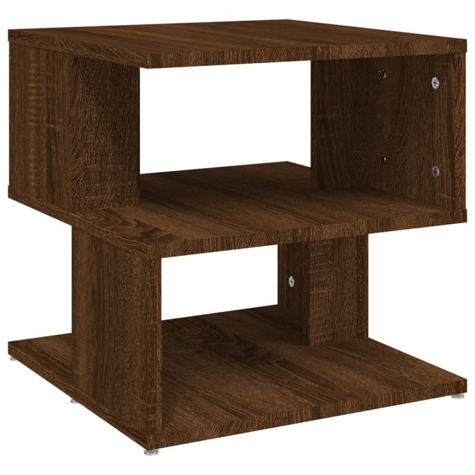 Bijzettafel 40x40x40 cm bewerkt hout bruineikenkleurig