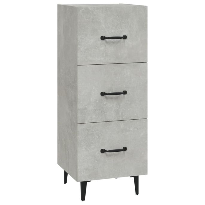 Dressoir 34,5x34x90 cm bewerkt hout betongrijs