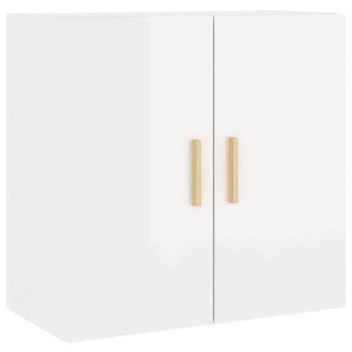 Wandkast 60x30x60 cm bewerkt hout hoogglans wit