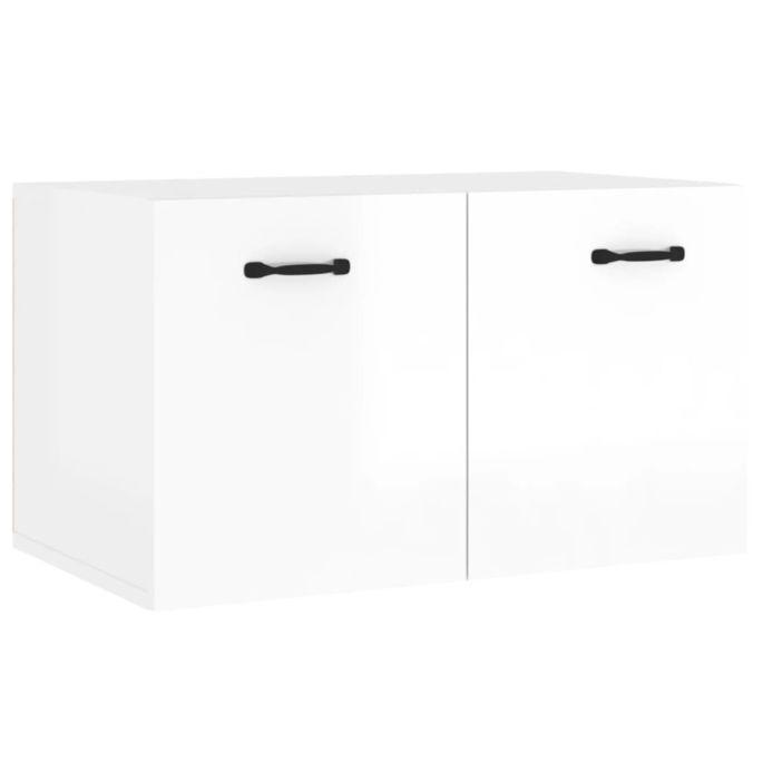 Wandkast 80x35x36,5 cm bewerkt hout hoogglans wit