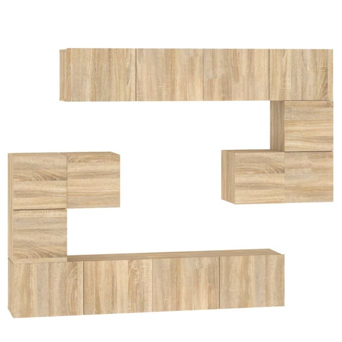 Tv-wandmeubel bewerkt hout sonoma eikenkleurig