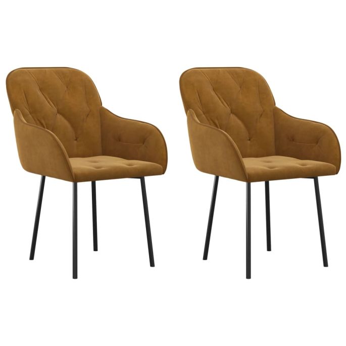 Eetkamerstoelen 2 st fluweel bruin
