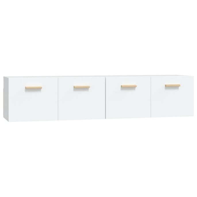 Wandkasten 2 st 80x35x36,5 cm bewerkt hout wit