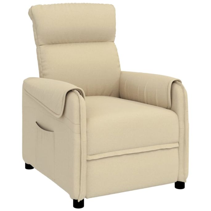 Fauteuil verstelbaar stof crèmekleurig