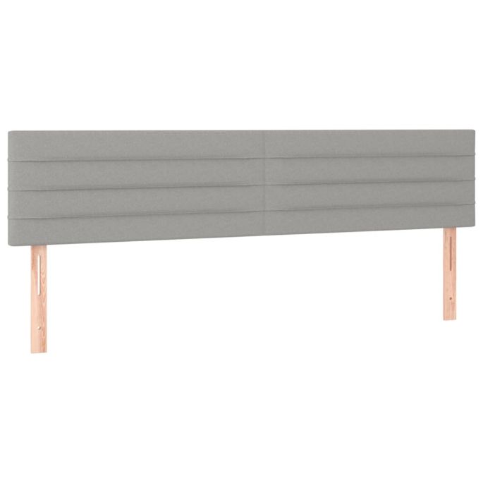 Hoofdborden 2 st 80x5x78/88 cm stof lichtgrijs