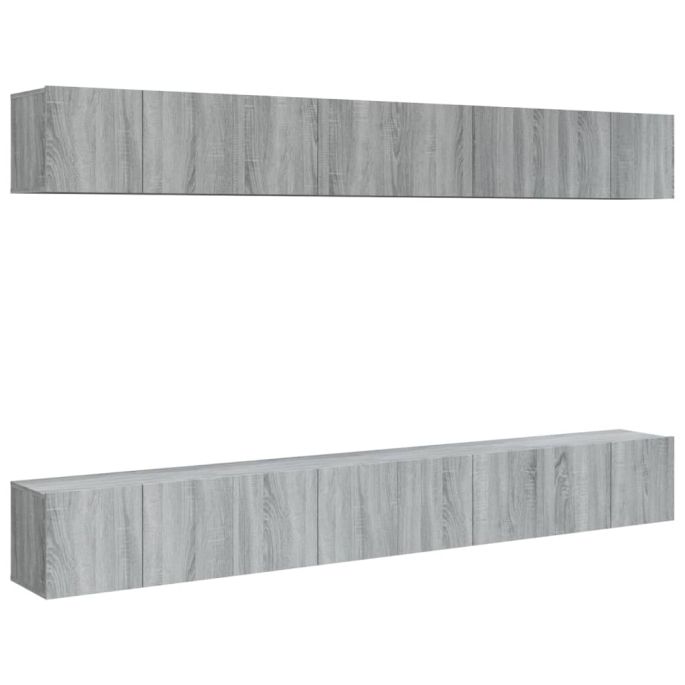 Tv-meubelen 8 st 60x30x30 cm bewerkt hout grijs sonoma eiken