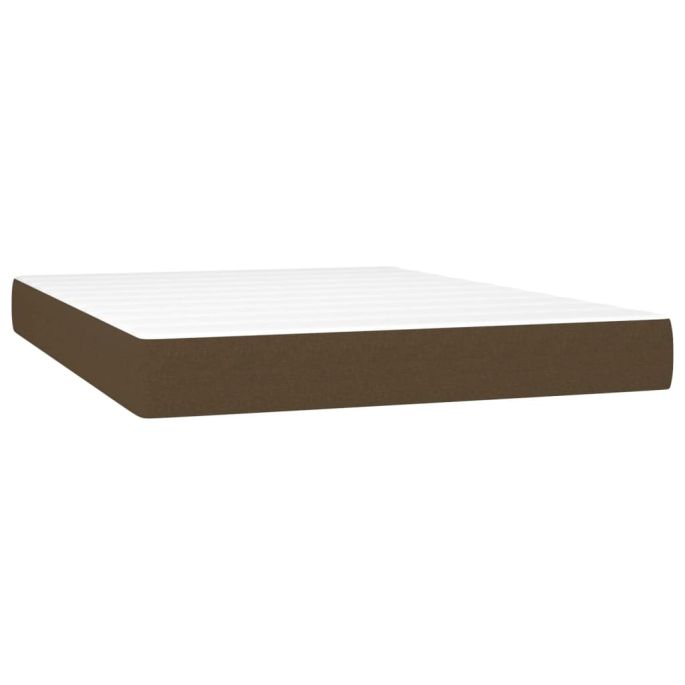 Pocketveringmatras 140x190x20 cm stof donkerbruin