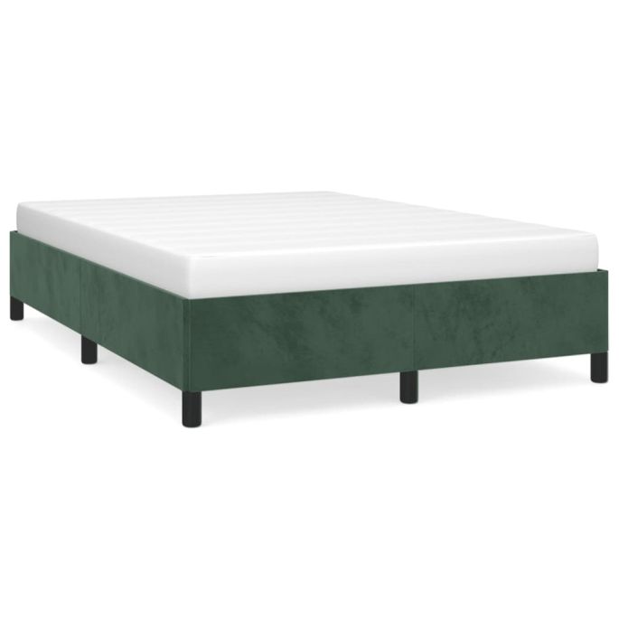 Bedframe fluweel donkergroen 140x190 cm