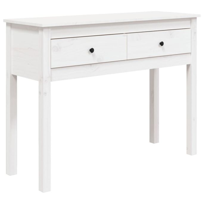 Wandtafel 100x35x75 cm massief grenenhout wit