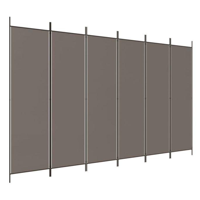 Kamerscherm met 6 panelen 300x220 cm stof antracietkleurig