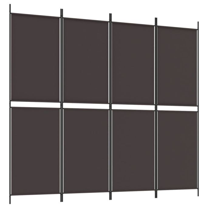 Kamerscherm met 4 panelen 200x180 cm stof bruin