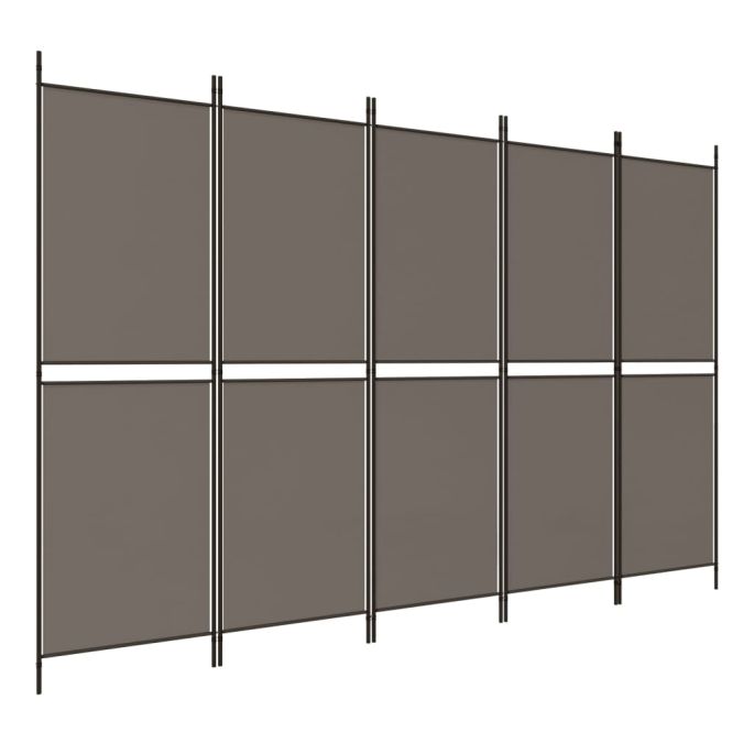 Kamerscherm met 5 panelen 250x180 cm antracietkleurig