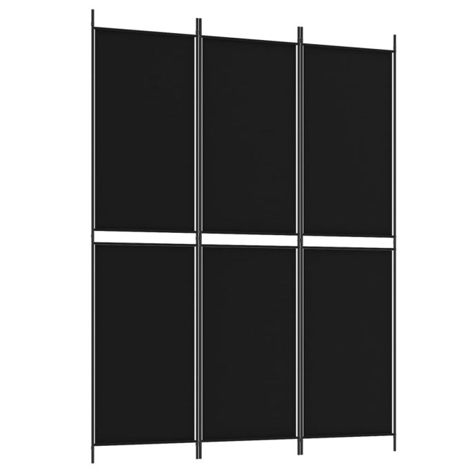 Kamerscherm met 3 panelen 150x200 cm stof zwart