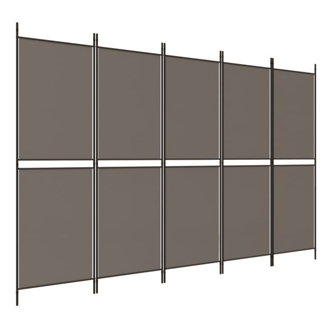 Kamerscherm met 5 panelen 300x200 cm stof antracietkleurig