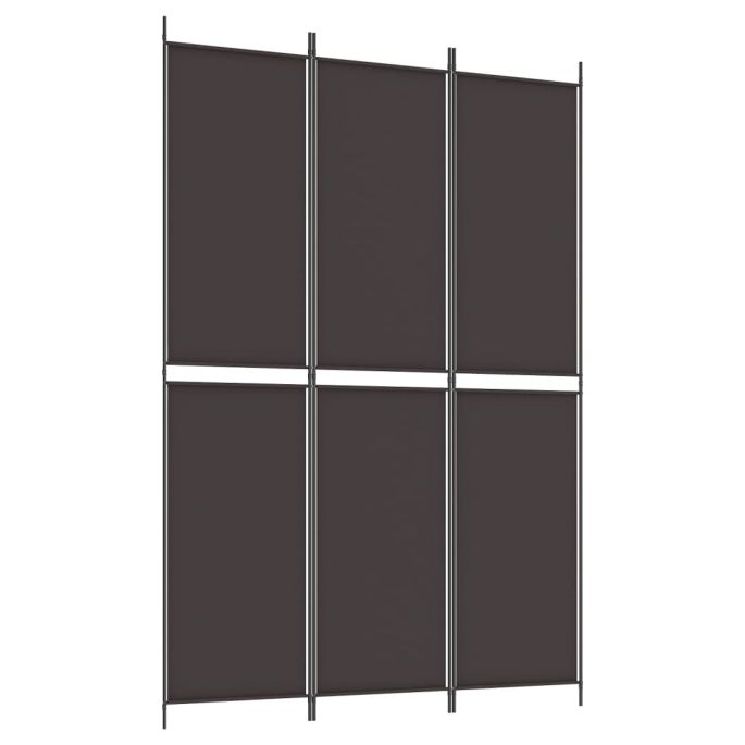 Kamerscherm met 3 panelen 150x220 cm stof bruin