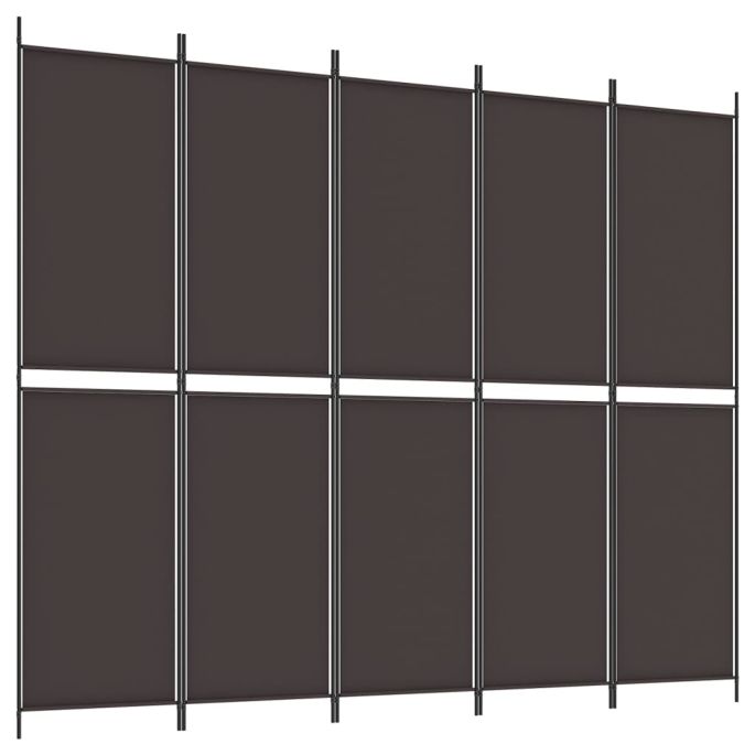 Kamerscherm met 6 panelen 300x220 cm stof bruin