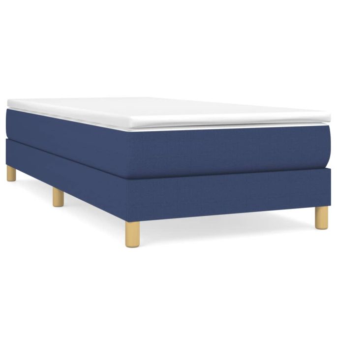 Boxspringframe stof blauw 90x200 cm
