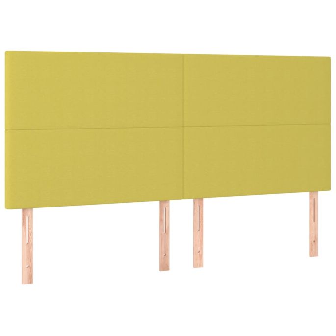 Hoofdborden 4 st 90x5x78/88 cm stof groen