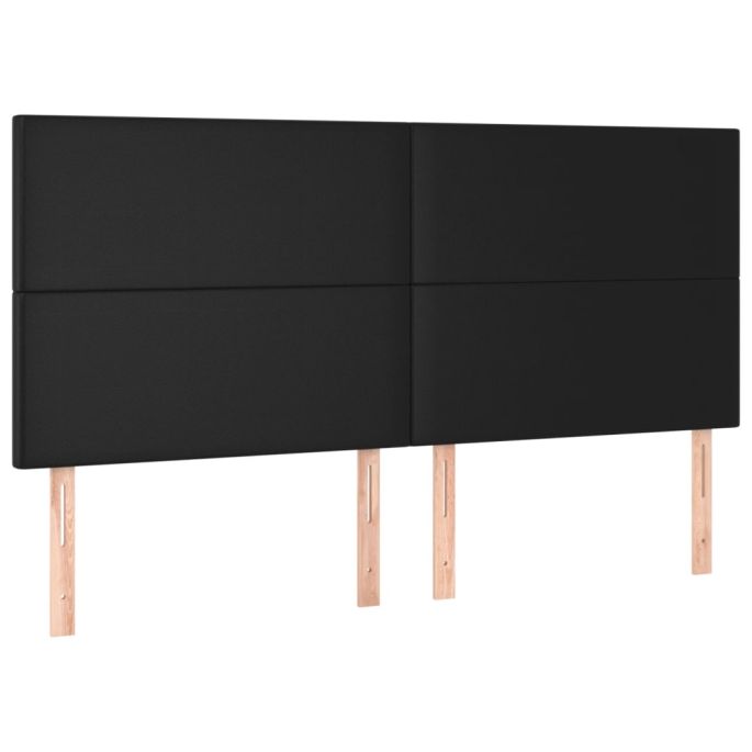 Hoofdborden 4 st 100x5x78/88 cm kunstleer zwart