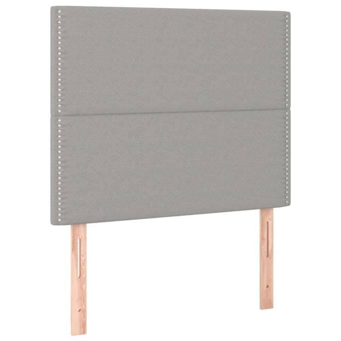 Hoofdborden 2 st 90x5x78/88 cm stof lichtgrijs