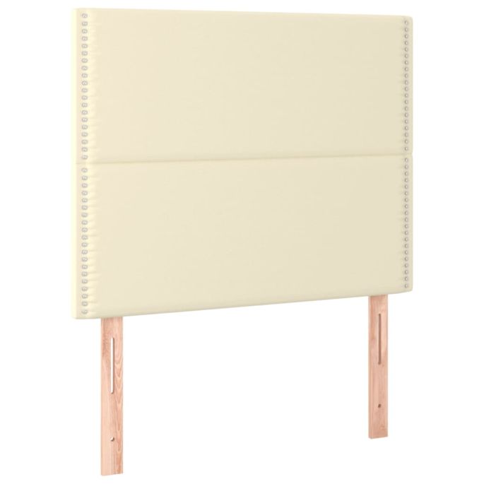 Hoofdborden 2 st 80x5x78/88 cm kunstleer crèmekleurig