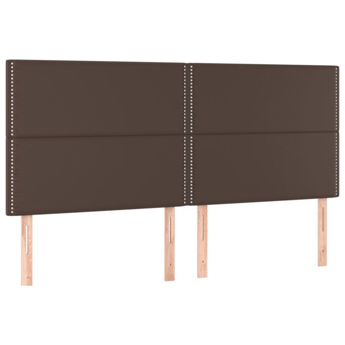 Hoofdborden 4 st 80x5x78/88 cm kunstleer bruin