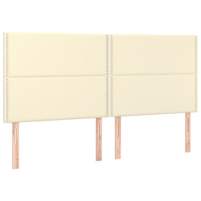 Hoofdborden 4 st 100x5x78/88 cm kunstleer crèmekleurig