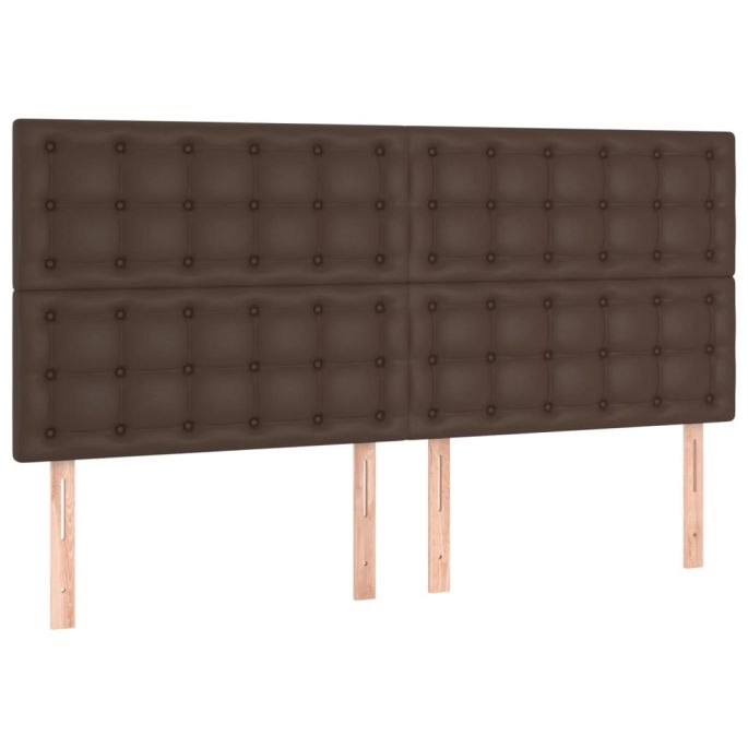 Hoofdborden 4 st 80x5x78/88 cm kunstleer bruin