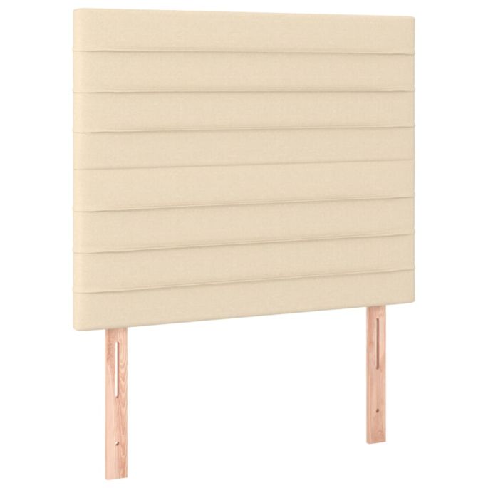 Hoofdborden 2 st 90x5x78/88 cm stof crèmekleurig