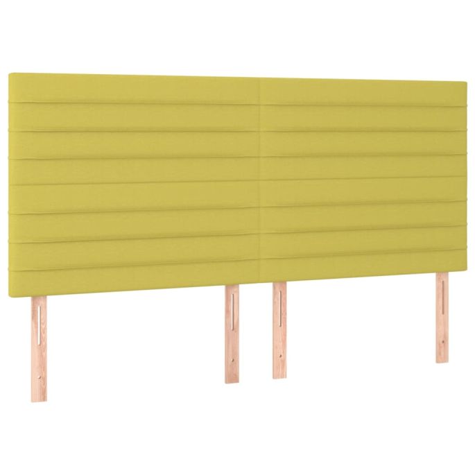 Hoofdborden 4 st 100x5x78/88 cm stof groen