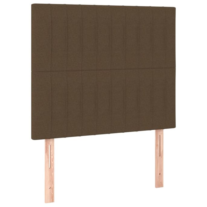 Hoofdborden 2 st 90x5x78/88 cm stof donkerbruin