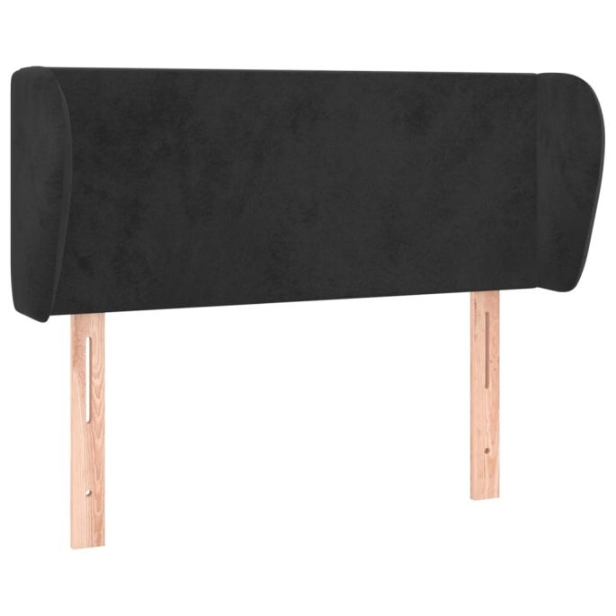 Hoofdbord met randen 103x23x78/88 cm fluweel zwart