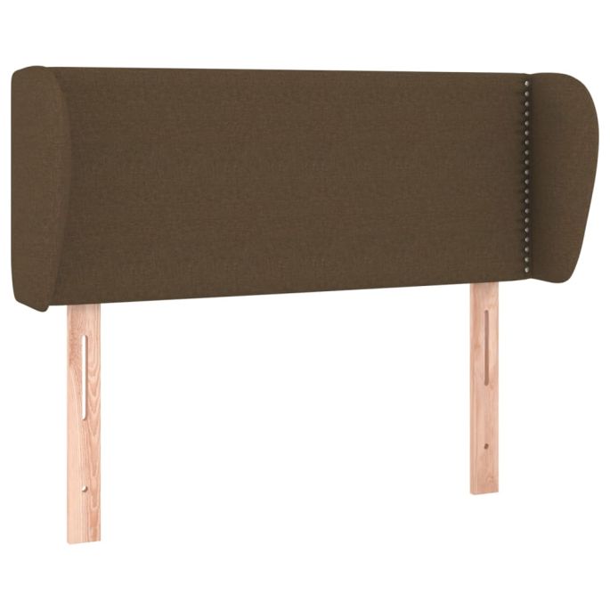 Hoofdbord met randen 83x23x78/88 cm stof donkerbruin