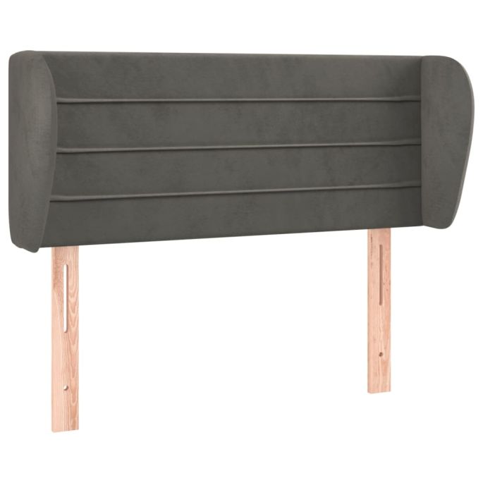 Hoofdbord met randen 103x23x78/88 cm fluweel donkergrijs