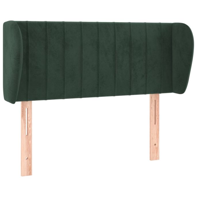 Hoofdbord met randen 93x23x78/88 cm fluweel donkergroen