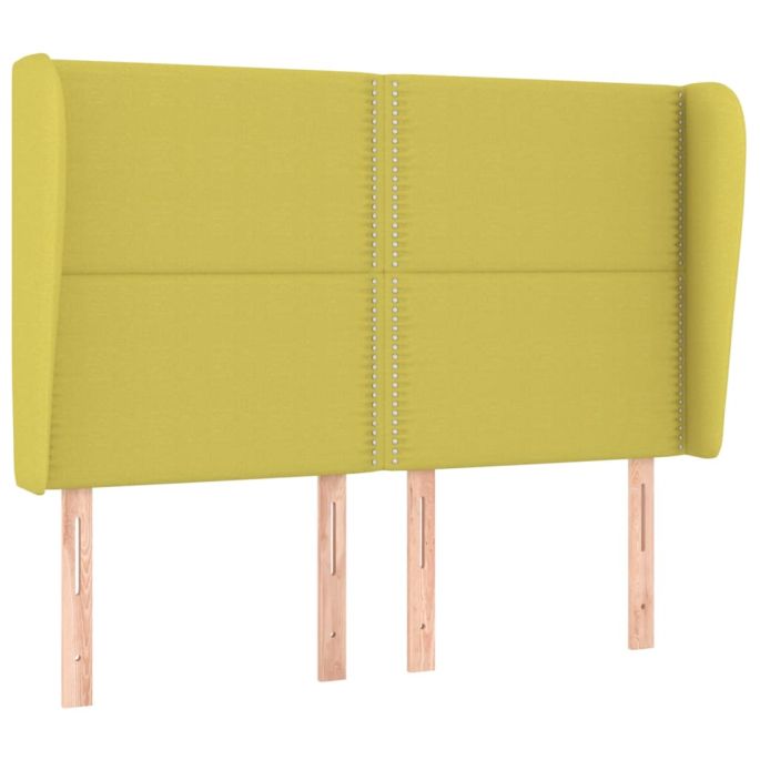 Hoofdbord met randen 147x23x118/128 cm stof groen
