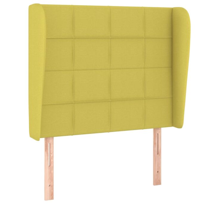 Hoofdbord met randen 103x23x118/128 cm stof groen
