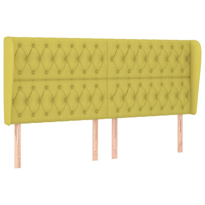Hoofdbord met randen 183x23x118/128 cm stof groen