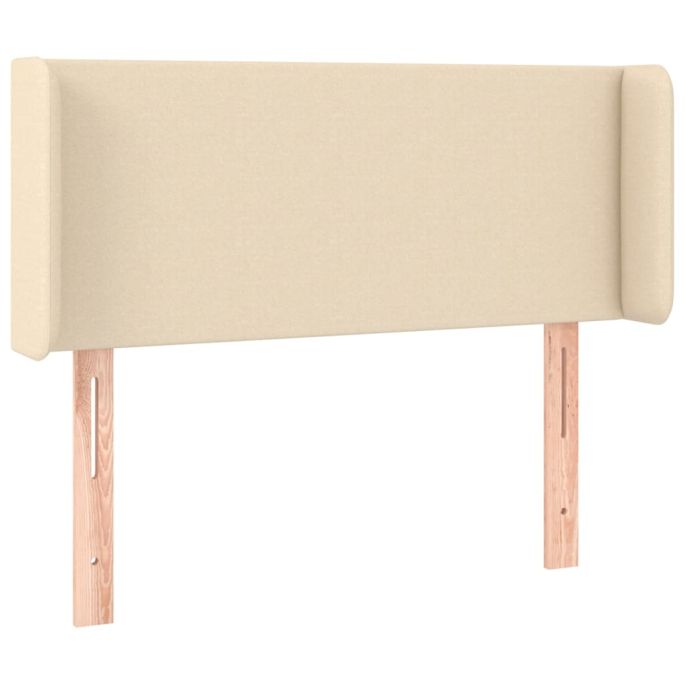Hoofdbord met randen 103x16x78/88 cm stof crèmekleurig