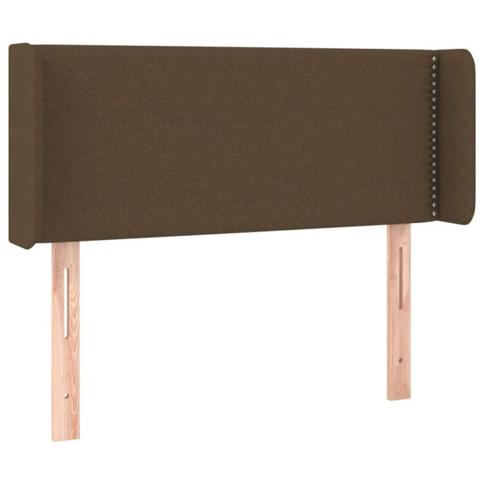 Hoofdbord met randen 103x16x78/88 cm stof donkerbruin