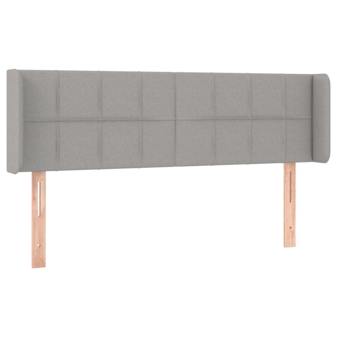 Hoofdbord met randen 147x16x78/88 cm stof lichtgrijs